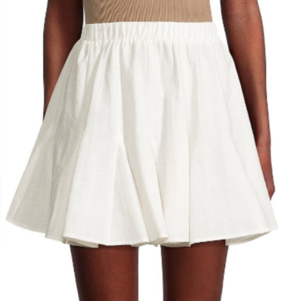 Jacquie The Label Pleated Crisp Cotton Skirt in White sz Medium